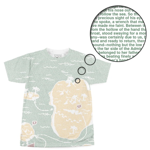 Treasure Island (text) unisex t-shirt - Picture 1 of 5